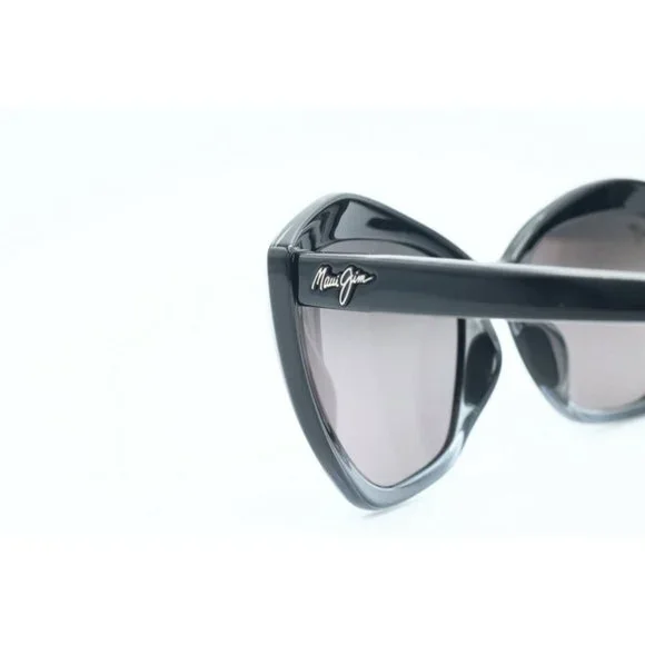 Maui Jim Lotus MJ 827-02J Cat Eye Black Sunglasses Gray  display picture 1